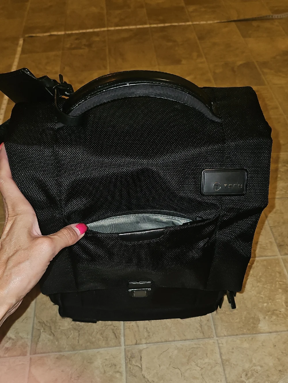 Tumi Black Men's Laptop Briefpack with Top Handle